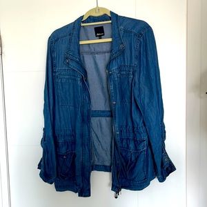 XL Blue Denim Utility Jacket